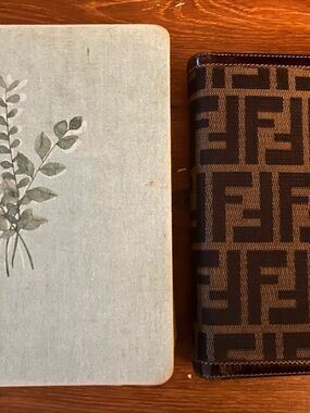 Fendi Brown FF Monogram Notebook Cover . Authentic with SR number.